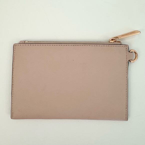 Michael Kors Saffiano Leather Zip Flat Wallet Pouch Card Holder - Picture 2 of 7